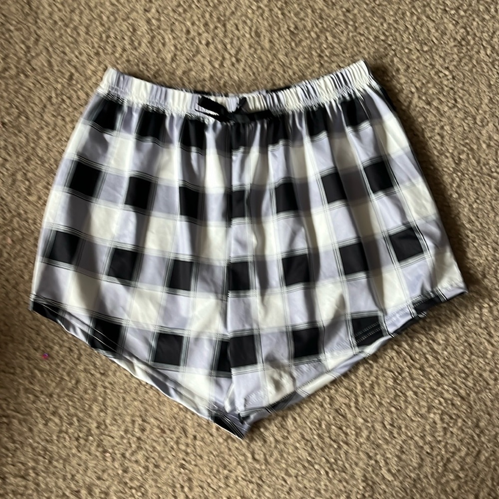 Plaid pajama shorts